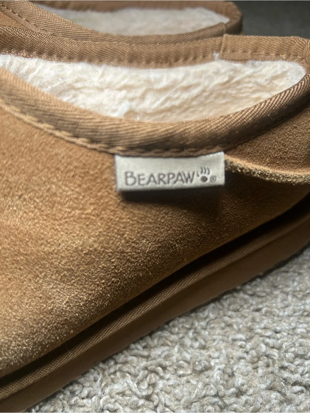 BearPaw Men’s Light Brown Suede Slip-On Loafers 10 Warm Comfort Home Shoes Winte